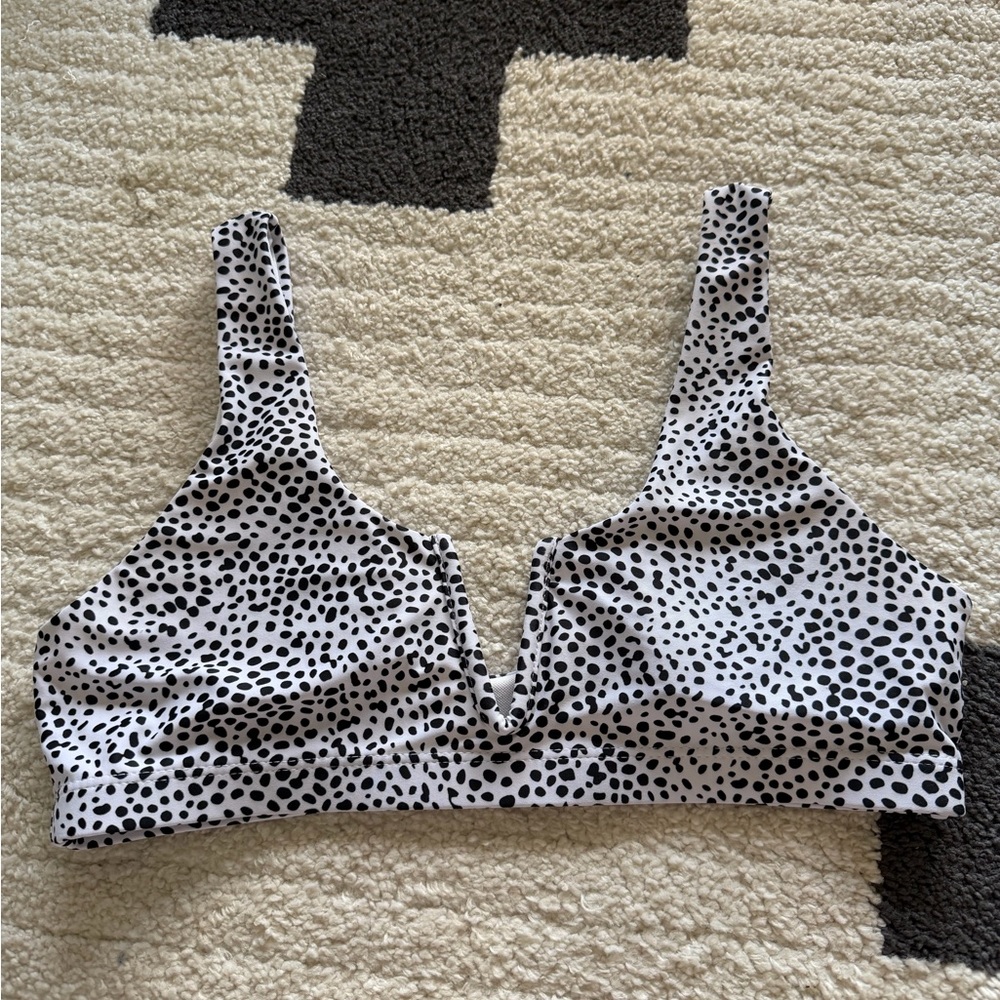 SHEIN Black and White Spotted Bikini top